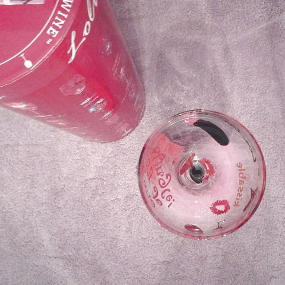 Lolita Wine Glass Single & Lovin It Decorated Bling Rhinestones Social Butterfly